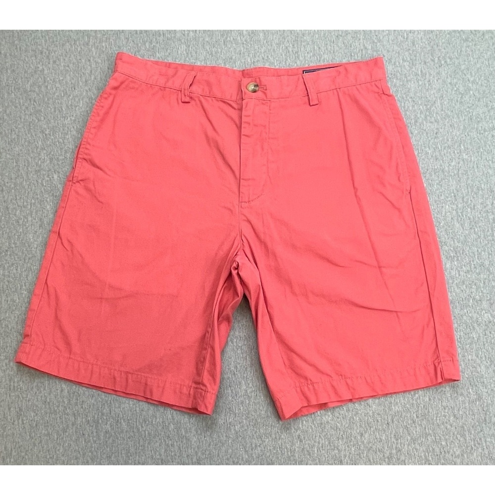 Vineyard Vines Short Mens 32 Red 100% Cotton 9" Flat Front Chino Inseam